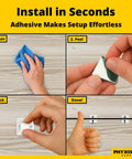 Step-by-step installation of X Large Cable Tie Mounts 100 Pack with adhesive backing or screw holes for wire management.