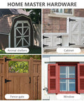 Wood Gate Hardware Set Heavy Duty 6 Inch Tee Hinge And Pull Kit shown on various outdoor enclosures like fences and cabinets.