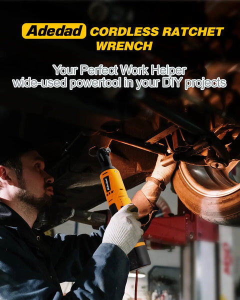 Technician using Cordless 3/8 Inch Ratchet Wrench Set With 40 Ft-Lbs Torque, 400 RPM, 12V Battery in automotive repair