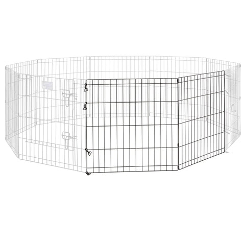 Universal Pet Playpen 2 Panel Extension Kit For Metal 24 Inch Dog Pens Adds Four Feet Of Space to enlarge pen setup