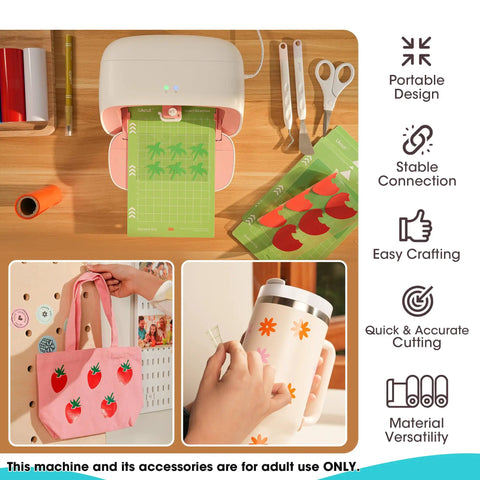 Portable DIY Vinyl Cutter Machine With Smart Cutting Tech For Crafters, Glee S501 Upgrade, easy sticker decal cutting