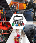 Durable Aluminum Bit Holders For One Quarter Inch Sockets Hex Shank Screwdriver Bit Holder For Impact Driver And Drill Quick Release Easy Change Keychain Extension Bar highlighted in various toolkits and belt setups.