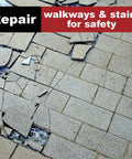 Cracked concrete tiles indicating need for repair, suitable for Two-Part Epoxy Adhesive Paste For Concrete Crack Repair And Anchoring.