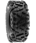 Single ATV UTV tire from set of 2, all-terrain, 25x10-12, 6 ply tubeless with grippy directional knobby tread for off-road trails