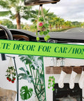 All In One Crochet Starter Kit For Beginners With No Fuss Step By Step Video Tutorials Includes Yarn Hooks Scissors Stuffing Needles And Markers For Hanging Plant Or Succulent Projects Great For Adults And Kids displaying crochet hanging plant decor in car and home settings.