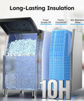 Industrial Ice Maker Workhorse With 550 Lbs Per Day Output And 400 Lbs Storage, stainless steel exterior, side view