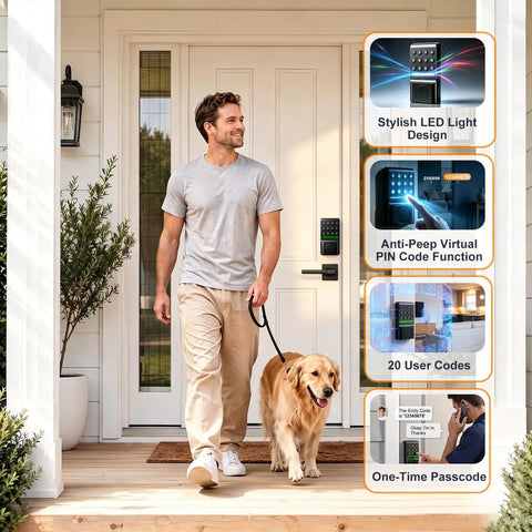 Seamless Keyless Entry Deadbolt With Offline Smart Keypad Doorlock Silent Night Mode Led Indicator For Rock Solid Home Security And Easy Peasy Installation