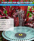 Solar Powered Bird Bath Fountain Pump With Glass Panel 3.5W No Battery Outdoor Water Fountain Kit in garden setup