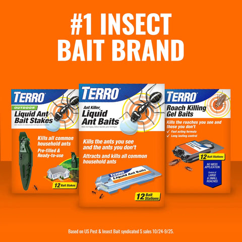 Packaging of Liquid Ant Bait Stations For Indoor Control 12 Count Bait System That Attracts And Kills Ants Fast.