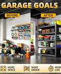 Heavy Duty Steel Garage Shelving Unit 48 Inch Wide Five Shelf Storage Rack Ideal For Tools Bins And Heavy Equipment With Stable Reinforced Frame