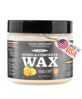 Soapstone and Concrete Countertop Wax 6 oz Orange Lemon Scent with Carnauba and Beeswax That Builds a Non Greasy Protective Barrier Against Stains and Spills on Stone Slate Concrete and Butcher Block Surfaces jar