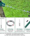 18 Inch Ground Anchors Screw In Heavy Duty Shed Anchor Kit with straps, steel cable, T-wrench, 12mm adapter, protective cap