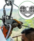 Double Zip Line Pulley Trolley With Tandem Dual Speed Pulleys 30kN 6700LBS Break Strength installed on zip line
