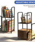 Two Tier Mobile Carton Cart With Eight Adjustable Dividers Rolling Packing Station For Home Or Warehouse Built Tough with artwork and boxes.