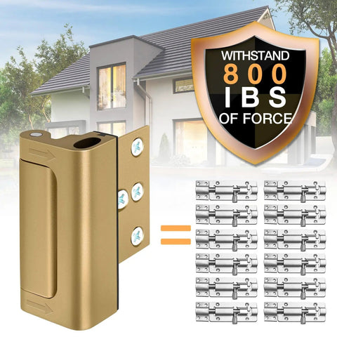 Heavy Duty Door Reinforcement Lock For Home Security, Kid Safe, Child Proof Top Front Door Latch, Inward Swing Door Lock Withstanding 800 Lbs From Inside, Anti Kick Lock, Durable Aluminum Alloy, Easy Install