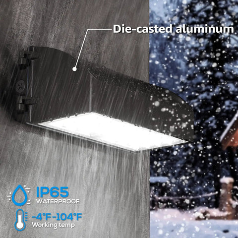 Full Cutoff LED Wall Pack 45W 5625LM Dimmable UL Listed Outdoor Flood Light 120 to 277V IP65 Weatherproof in rain