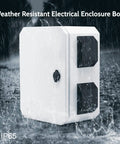 Outdoor Electrical Box Weatherproof IP65 Enclosure Made From Cold Rolled Steel With Aluminum Back Beam showing rain protection