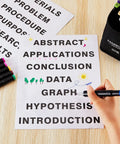 Hand writing on totally self adhesive science fair display boards with subtitles for classroom and office presentations eight piece set
