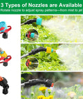 Three mist nozzles for Electric Sprayer Wand For Lawn And Garden, 23.6 Inch Telescopic Battery Powered Sprayer