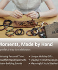 Person crafting with Bracelet Making Kit With 296 Beads, 10mm Natural Wooden Beads With Letters And Stone Beads.