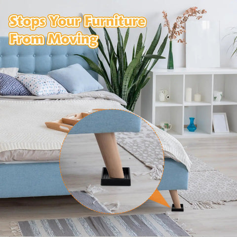 Straight Up Heavy Duty Rubber Floor Savers And Non Slip Furniture Pads under bed legs to prevent movement and protect floors.