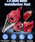 Pro Grade Pneumatic CV Joint Boot Installation Tool Kit with Expander, steel arms, and durable red rubber casing