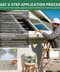 Man applying Clear Water Based Waterproof Sealant 16 Oz Ultra Strong Leak Repair Coating For Roofs Walls Bathrooms Showers Kitchens