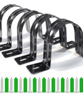 Tough As Nails Adjustable Dust Collection Hose Hangers And Pipe Wall Mounts, Flexible Clips for Shop Vacuums, Heavy Duty Black Brackets