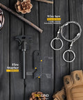 Must Have Survival Kit 14 In 1 For Camping Fishing And Hunting Adventures Compact Multi Tool Gear Set with fire starter and wire saw.