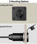 Waterproof Wall Socket Passthrough For Starlink Mini Aluminum DC 5.5x2.1mm Female Power Connector Outlet shown in two mounting options