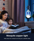 2 In 1 Mosquito Killer Lamp LED Bug Zapper Bulb For Indoor And Outdoor Use in bedroom window, providing quiet mosquito protection