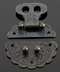 Antique Brass Hasp Lock For Vintage Boxes And Jewelry Boxes, 40mm Iron Door Latch With Screws, Decorative Drawer Latch Detail
