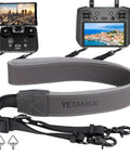 DJI Remote Controller Lanyard Dual Leather Neck Strap for RC Pro shown with adjustable clips, 3.2 cm wide, soft PU leather.