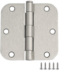 Satin Nickel Finish Interior Door Frame Hinge with Screws, Steel, 3.5 In L by 3.5 In W, in Water-Resistant and Pre-Lubricated 3-Pack
