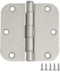 Sturdy Steel Interior Door Hinges 3.5 In By 3.5 In Rounded 5/8 In Radius Satin Nickel 10 Pack Pre Lubricated No Squeak Water Resistant