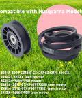 Heavy Duty Drive Idler Pulley And Belt Kit Replacement For Husqvarna Z254F Lawn Mower shown on grass
