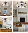 Interiors with 20 Inch Bladeless Ceiling Fan With Light And Remote, Low Profile Flush Mount, Modern Enclosed Ceiling Fan