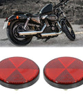 Pair Red Plastic Reflective Warning Reflectors With Universal Screw Mount For Motorcycle And Bike M6x1.0 Thread Durable High Visibility Simple Install Built For Long Lasting Use Ride Ready For Day Or Night Riding