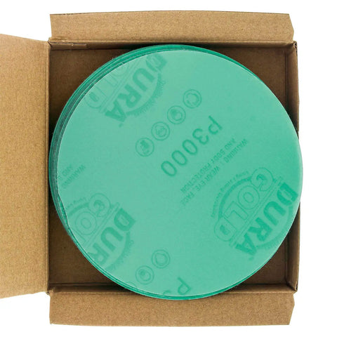 Box of 5 Inch 3000 Grit Green Film Sanding Discs With Hook And Loop Backing Pro Grade Finishing Sandpaper For DA Sanders