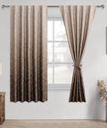 Brown Ombre Curtain Panels Set Of 2 For Small Windows 42W X 63L Each Room Darkening Light Blocking Blockout Thermally Insulated Damask Drapes Back Tab Or Rod Pocket Or Clip Ring Tiebacks Included 84 Inch Total Width.
