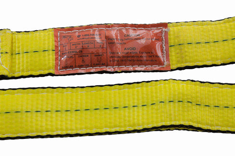 4 Pack 2 Inch By 6 Foot Web Lifting Slings With Twisted Eyelets 2 Ply For Choker And Basket WLL 6400 Lbs Vertical Lift Straps close-up