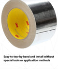 3M Aluminum Foil Tape 1521CW Silver roll, 72 mm x 45.7 m, heavy-duty cold-weather adhesive for duct sealing and insulation.