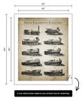 Steam Locomotive Evolution Canvas Print Dope Retro Railroad Wall Art Transportation Decor For Bedroom Living Room Office Or Dorm Gift