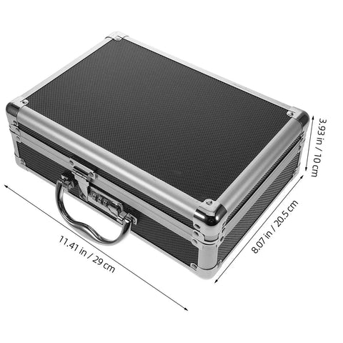 Heavy Duty Aluminum Toolbox With Secure Snap Latch And Rugged Carry Handle For Smart Hardware Organizing And Quick Load Out Outdoor Jobs Or Weekend Garage Grind, black with silver trim.