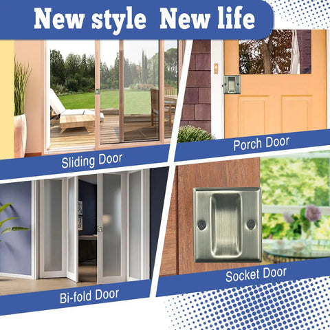 Privacy Pocket Door Pull Without Switch Plate For One And Three Eighths Inch Thick Doors No Lock Easy Install