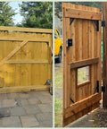 Beefy Heavy Duty Anti Sag Gate Kit With Gate Latch 120 Pound Capacity Twin Pack Triangular Steel Frame Bracket Set