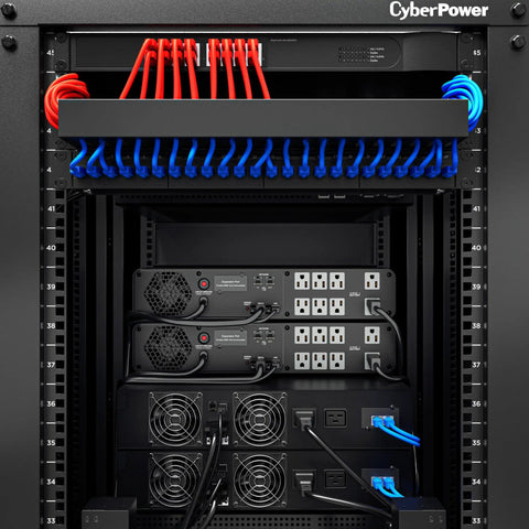 Plug And Play 1500VA 1000W PFC Sine Wave UPS Battery Backup And Surge Protector with eight outlets and AVR in rackmount setup