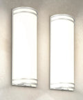 Two 10 Inch Outdoor Wall Mount LED Sconce Light Dope Weatherproof UV Resistant Brushed Nickel Dimmable Exterior Fixtures on wall
