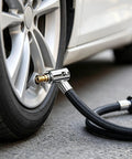 20 Inch Tire Inflator Hose With Lock Air Chuck Convert Nuts Presta Adaptor For Air Comp Schrader Converts To Lock Connection Easy Access Tight Wheel Wells Flexible Nylon Wrap Design Better Grip No Leaks Fixing Tires Fast Saving Bucks At Stations Always on car wheel