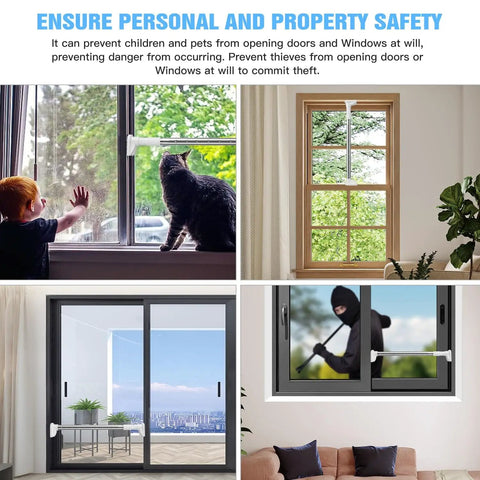 Sturdy Stainless Steel Adjustable Window Security Bar For Sliding Windows 18 To 30 Inches Privacy And Safety Lock Anti Lift Guard